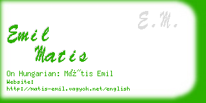 emil matis business card